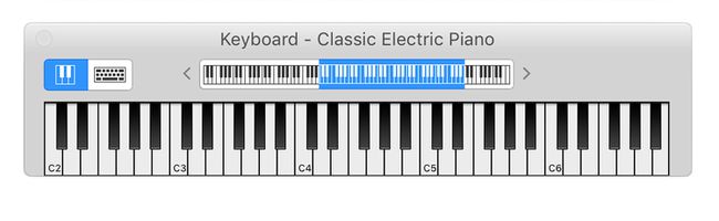 GarageBand vaihtoehtoinen näppäimistönäyttö