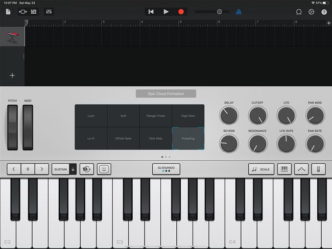 GarageBand iPadille Piano Keyboard iPadOS 13:lle