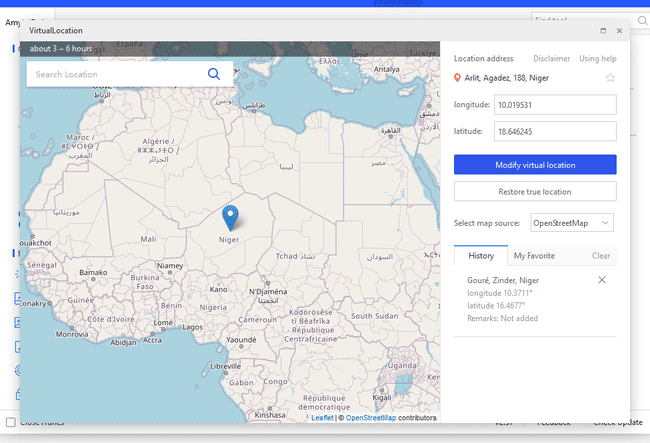 3uTools Virtual Location Map