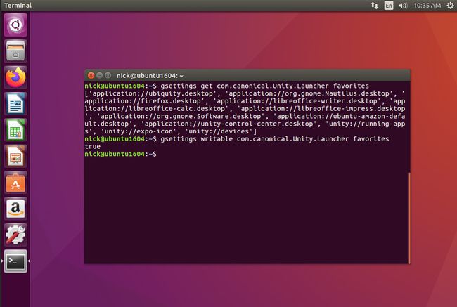 Ubuntu gsettings -suosikit