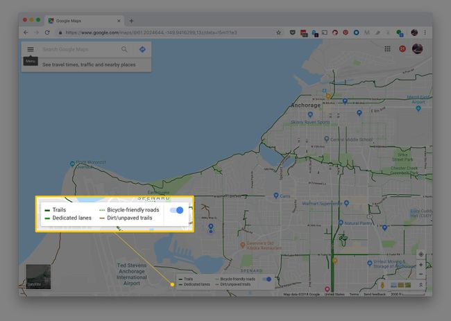 Polkupyörän avain Google Mapsissa