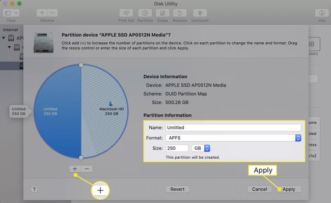 Disk Utility -osion asetukset