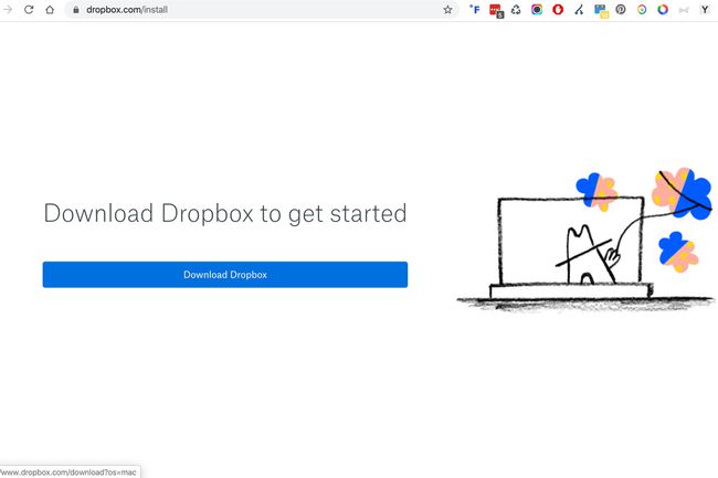 Dropboxin lataussivu