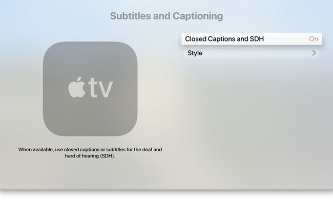 Apple TV:n asetukset tekstityksille