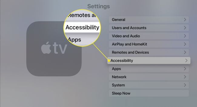 Apple TV:n esteettömyysasetus