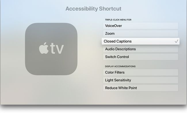 Esteettömyyspikakuvake Apple TV:ssä