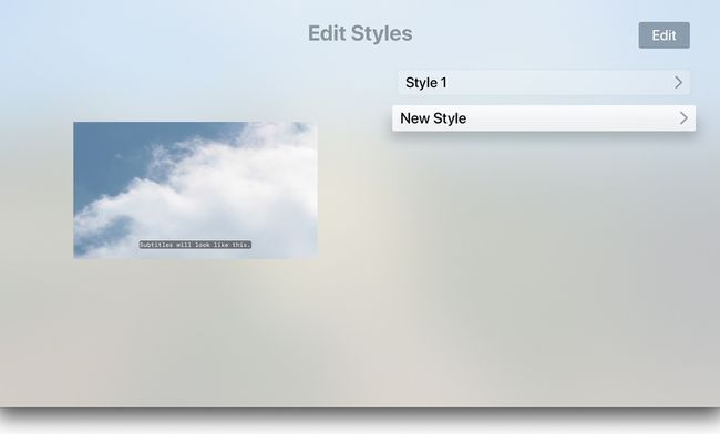 Tyylien muokkaaminen Apple TV:ssä