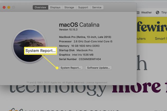 macOS-järjestelmäraportti