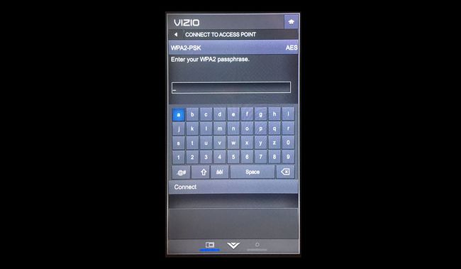 Vizio TV:n online-näppäimistö wifi-salasanan syöttämiseen