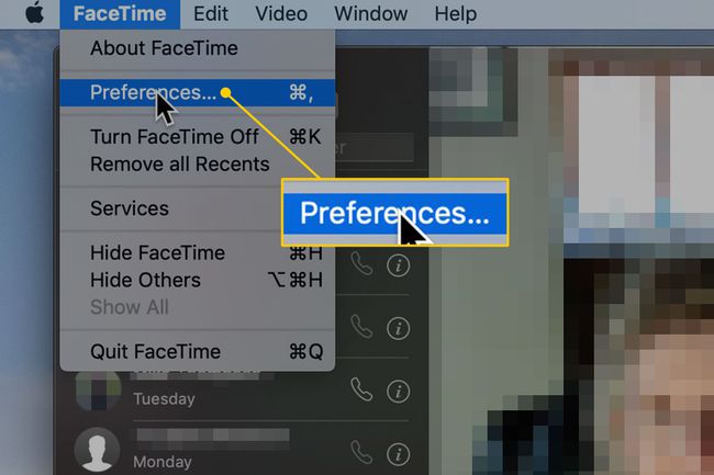 Asetukset Macin FaceTime-sovelluksessa