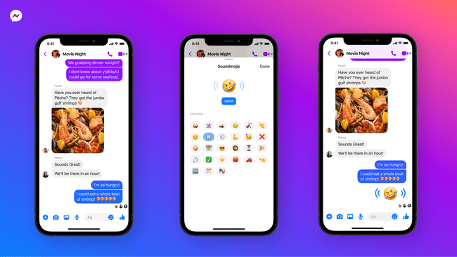 facebook soundmoji iOS:n Messenger-sovelluksessa