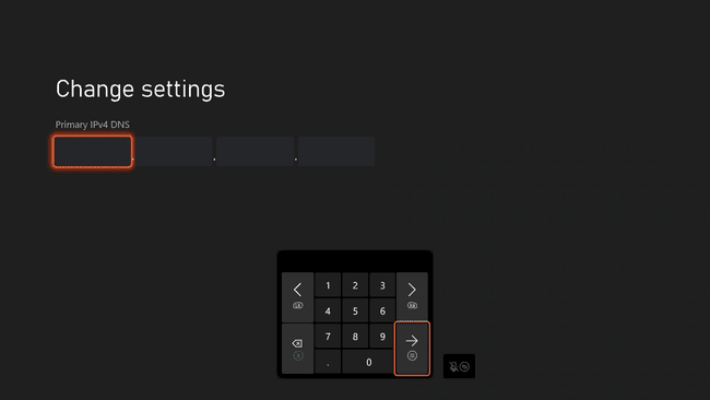 DNS-asetukset Xbox Series X|S:ssä.