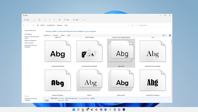 Windows 11 Fonts -kansio