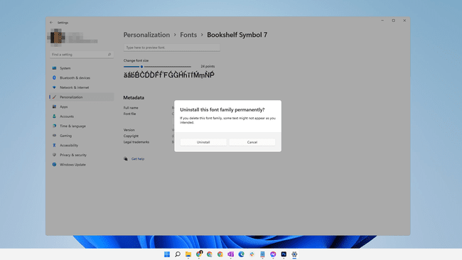 Poista kehote Windows 11:n kirjasinasetuksista
