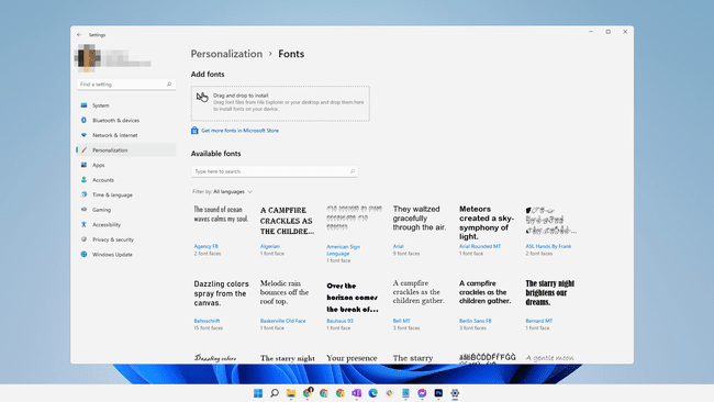 Hanki lisää fontteja Microsoft Storesta Windows 11:n kirjasinasetuksista
