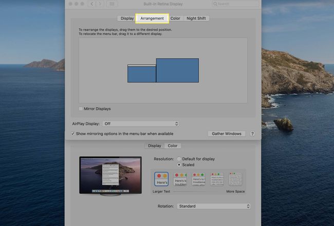 Paketti-välilehti, joka näkyy kohdassa Näytä järjestelmäasetukset macOS:ssä.