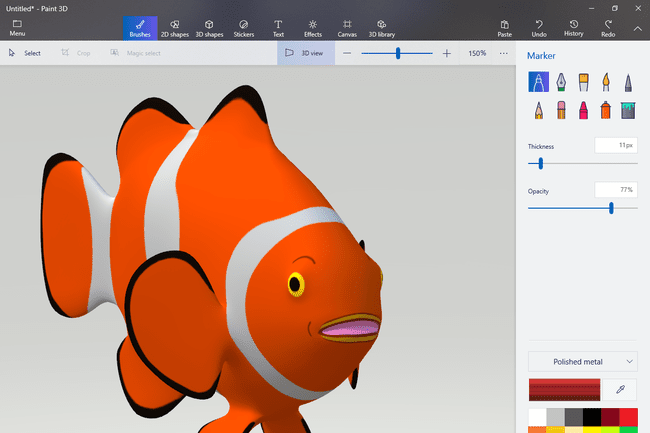 3D Clown Fish -mallin maalaus