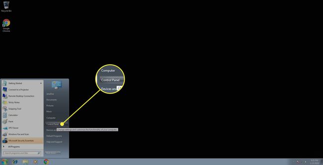 Ohjauspaneeli Windows 7:ssä