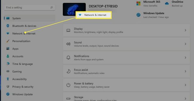 Asetukset - Verkko ja Internet Windows 11:ssä