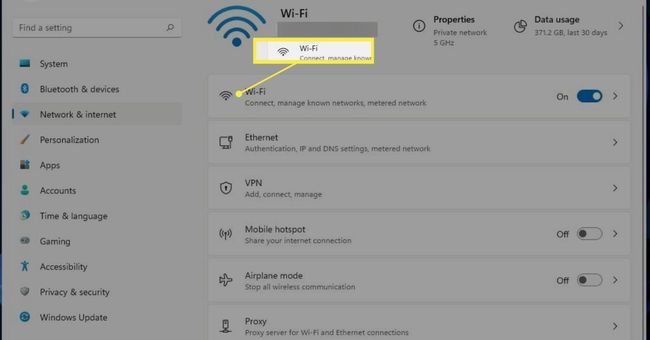 Asetukset - Wi-Fi Windows 11:ssä