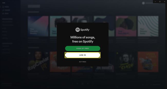 Spotify-kirjautuminen tai kirjautumisnäyttö