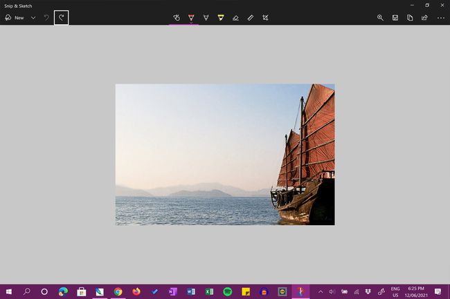 Windows 10 Snip and Sketch -sovellus, joka muokkaa HP Envy -kuvakaappausta
