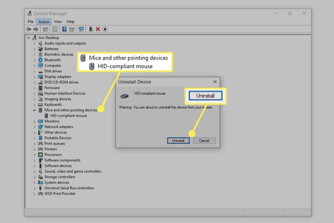 Poista Device Prompt for hiiri Laitehallinnasta