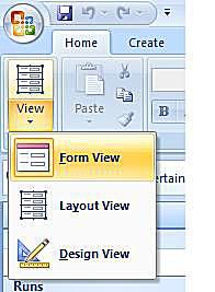 Microsoft Access 2007 Form View -kuvakaappaus