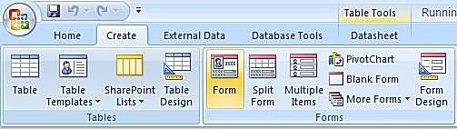 Microsoft Access 2007 Ota nauhakuvakaappaus