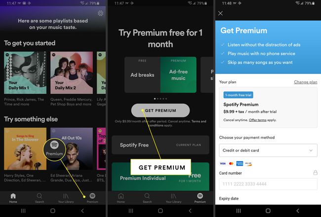 Tilaa Spotify Premium Androidilla.