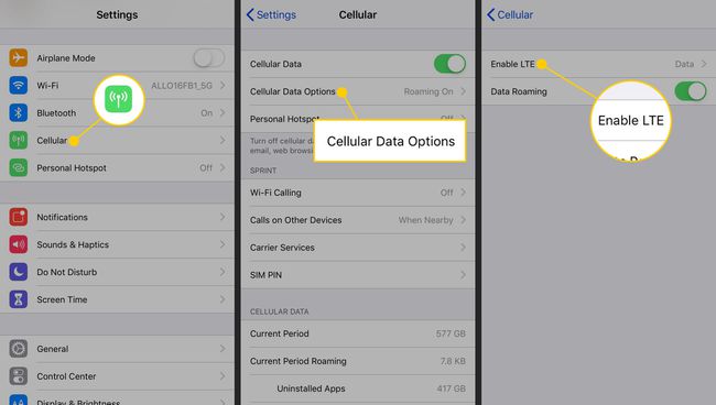 Ota LTE-asetukset käyttöön iPhonessa