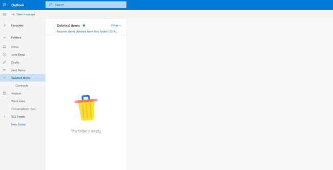 Poistetut kohteet Outlook.comissa