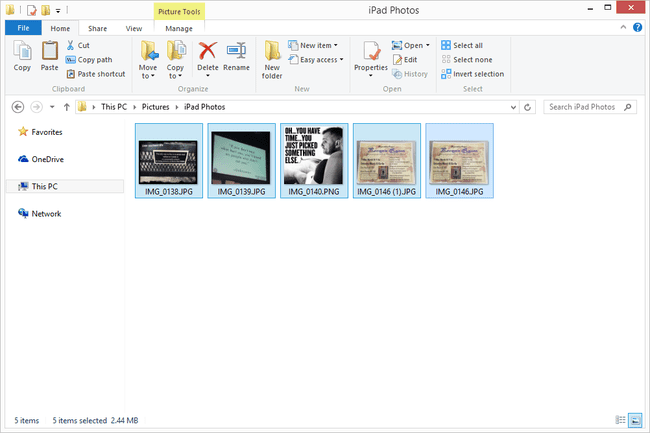 iPad-kuvat kopioitu Windows 8 -kuvakaappaukseen