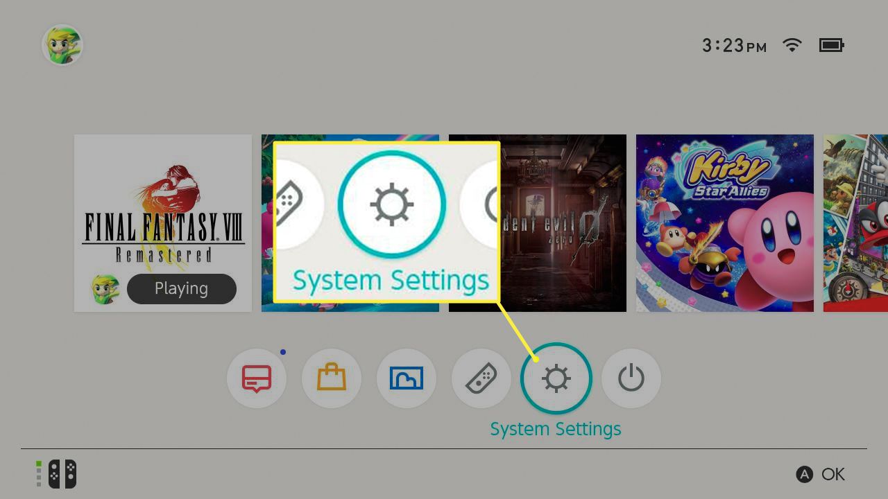 Nintendo Switch -järjestelmäasetuskuvake