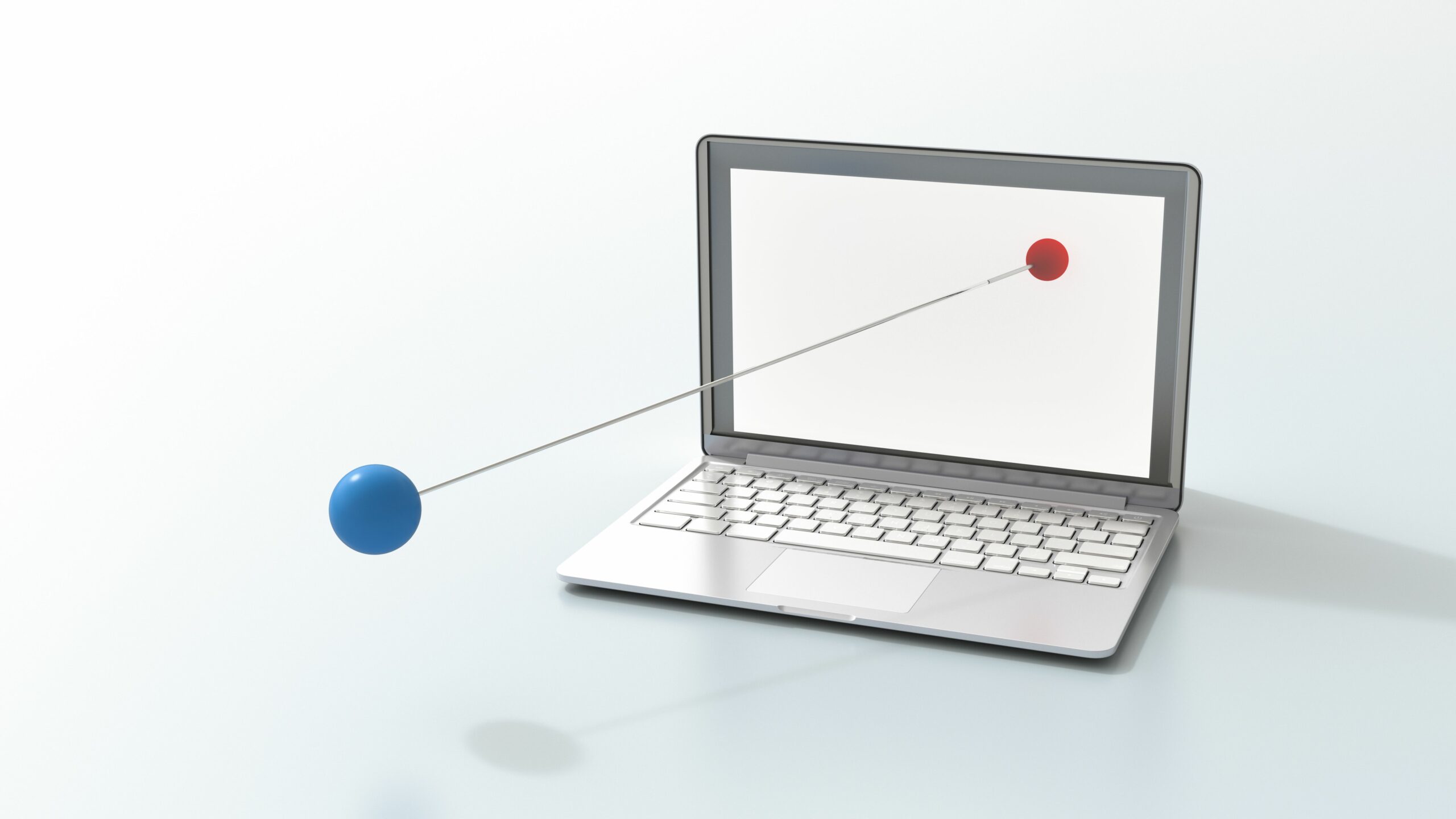 laptop and two connected balls 3d rendering 735933491 5a1efae17bb28300192863a1 scaled