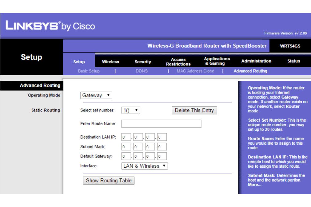linksysroutingtable 16a0e1e4623c4d5d9450f390d8d107ce