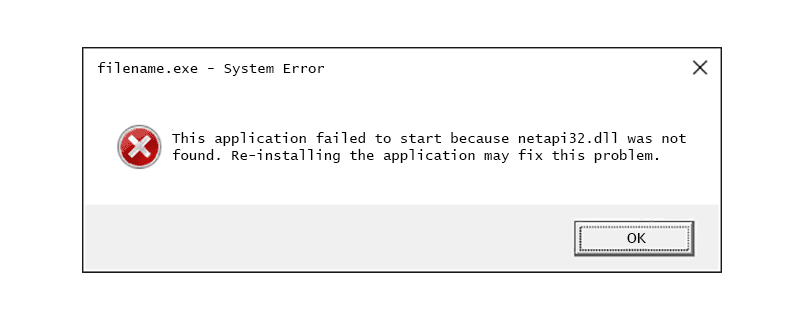 netapi32 dll error message 86ad3282777544599f891f36e6e62b15