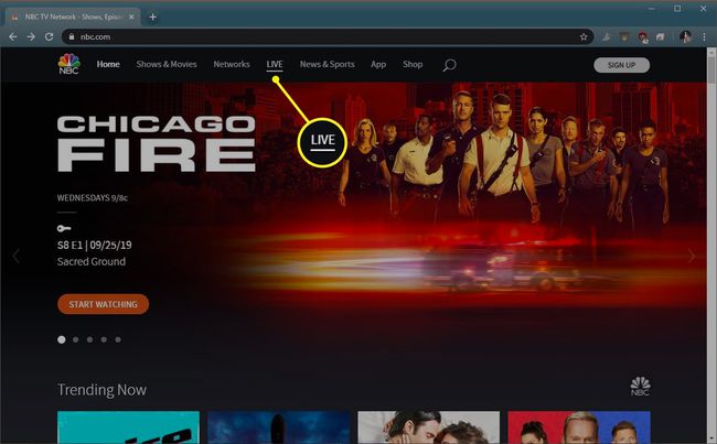 NBC.com merkitsi livenä