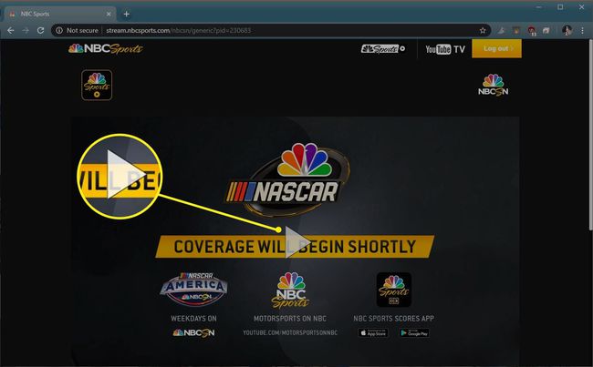 NBCSports.com toistopainike korostettuna