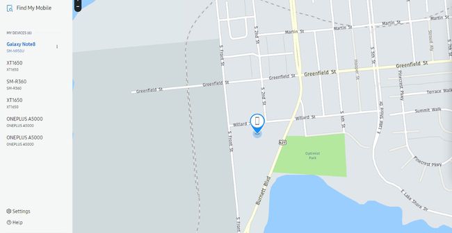 Samsungin Find my mobile paikantaa puhelimeni kartalta