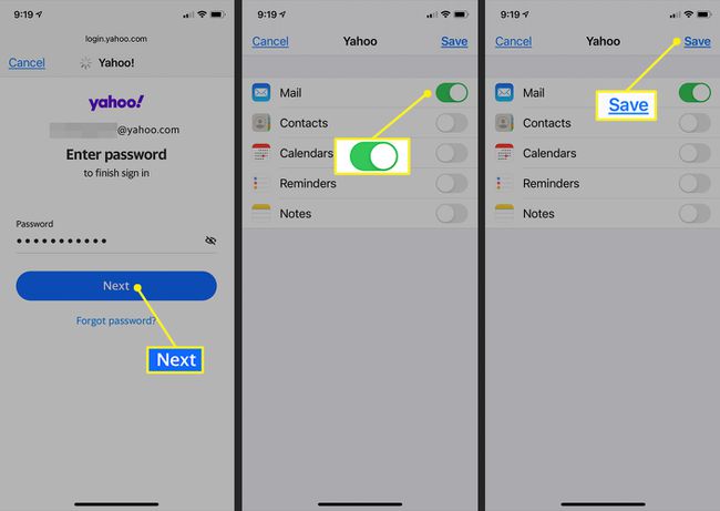 iPhone Yahoo Mail -tilin asetukset