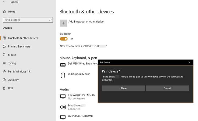 PC:n Bluetooth-asetukset – Salli pariliitos