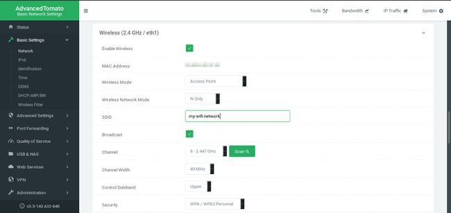 SSID-asetus langattomassa reitittimessä