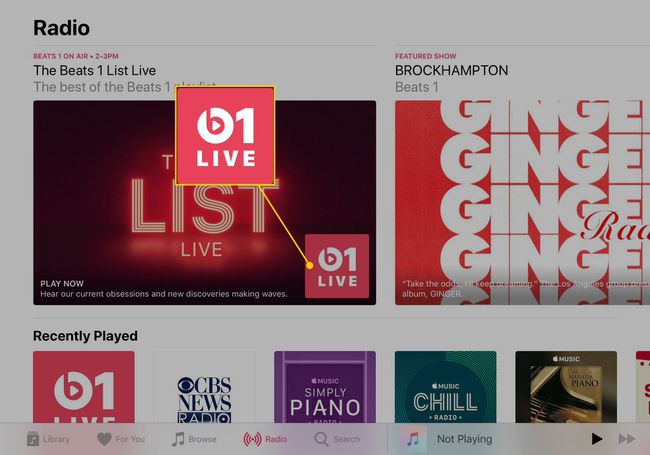 Beats 1 List Live iOS Music -sovelluksessa