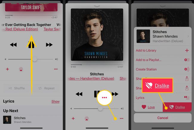 En pidä kappaleesta Apple Music -asemalla