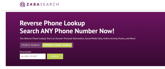 Zabasearch Käänteinen Puhelinnumerohaku