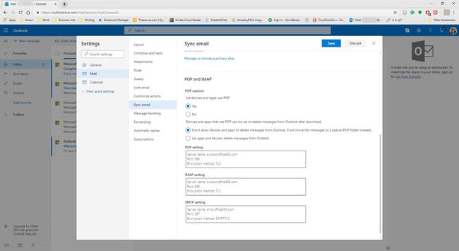 Ota POP-asetukset käyttöön Outlook.comissa.