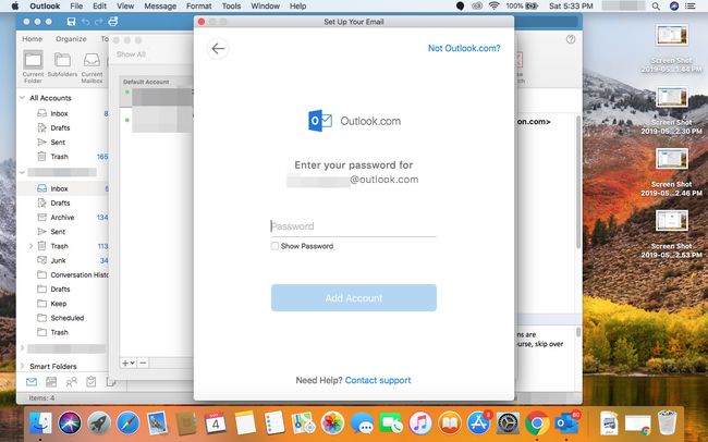 Kirjoita Outlook.com-salasana Outlook for Maciin.