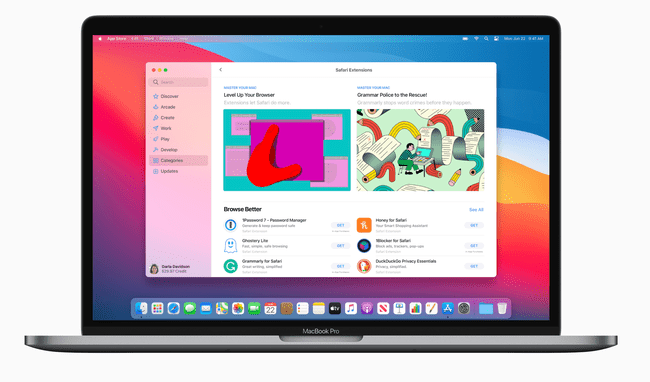 Safari-laajennukset sellaisina kuin ne näkyvät MacBook Prossa