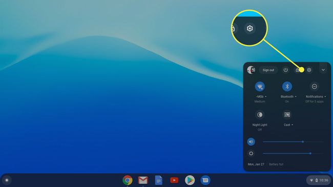 Chromebookin asetuskuvake